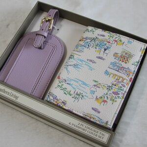 NWT Southern Living Passport Case Holder Cover and luggage Tag 2 Pc Set